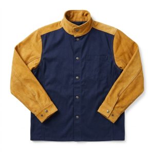 FR Cotton Welding Jacket with Leather Sleeves, 30 inch manufactured by Tritex Global Apparel, Sialkot
